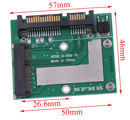 Карти пам'яті перехідник SATA на mSATA  "Goldenfir"