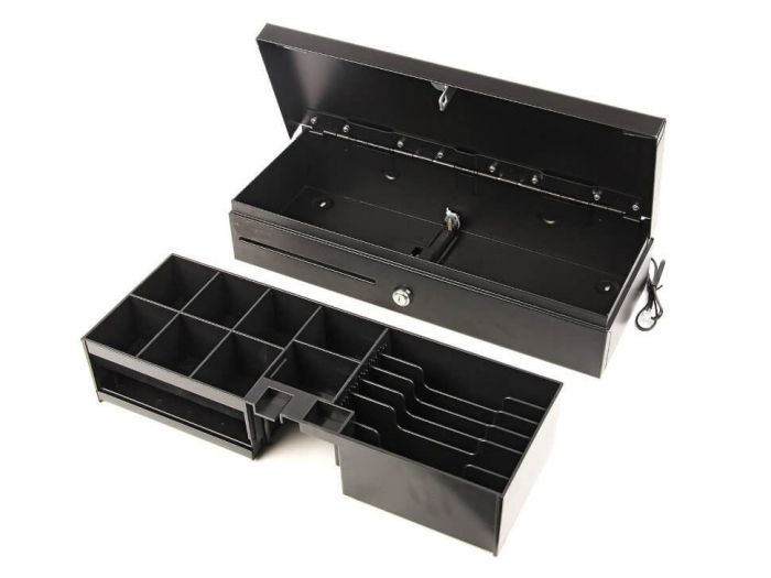 Грошовий ящик вертикальний металевий  Flip Top VIOTEH FT-460 (ECD-170B) з інкасацією чорний