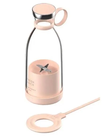 Портативний блендер Fresh Juice ОРИГІНАЛ рожевий 350 мл акумуляторний бездротовий