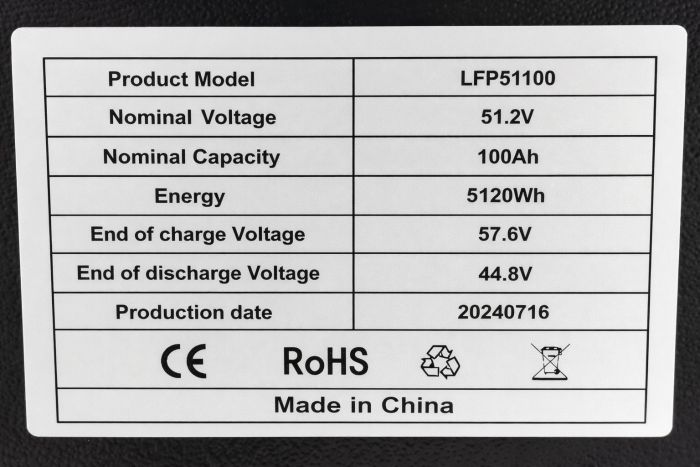 Акумуляторна батарея DELONGTOP 5кВт LFP-51100-05 DELONG LiFePO4 51.2V 100AH Tervix BANKA aleo