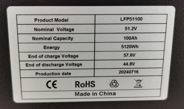 Акумуляторна батарея DELONGTOP 5кВт LFP-51100-05 DELONG LiFePO4 51.2V 100AH Tervix BANKA aleo